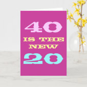 40e geboortedag voor vrouwen | 40 is de nieuwe 20 kaart (Gele Bloem)