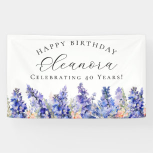 40e Gelukkige Verjaardag Banner Blauw Juli Geboort