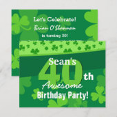 40e Geweldige verjaardag groene shamrocks G002E Kaart (Voorkant / Achterkant)