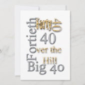 40e Gold Silver-feestje Kaart (Voorkant)