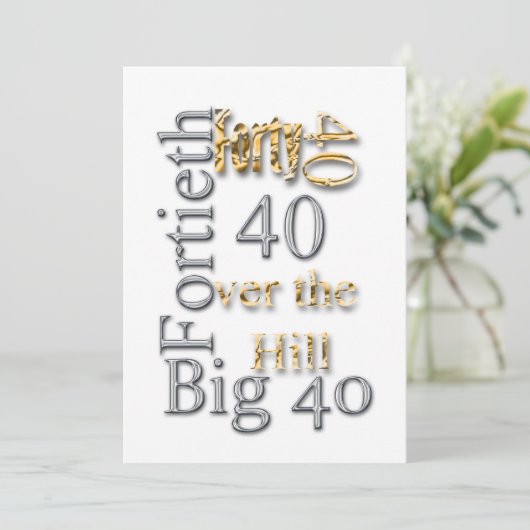 40e Gold Silver-feestje Kaart (Staand voorkant)
