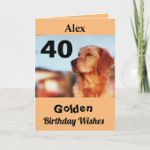 40e Golden Birthday Schattige Retriever Kaart (Voorkant)