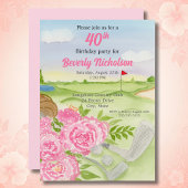 40e golf verjaardagsfeest pioenen op golfbaan in kaart