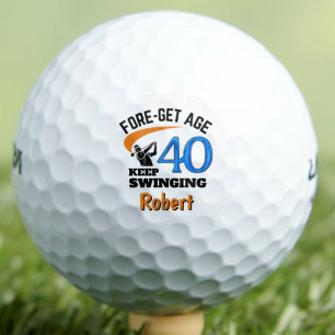 40e golfcadeau voor oom Funny Blue op maat Golfballen