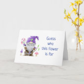 ***40e halve dag** COMICAL GNOME Card Kaart (Gele Bloem)