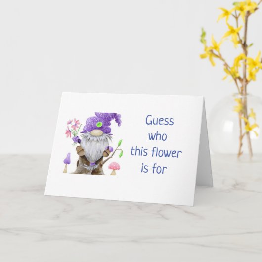 ***40e halve dag** COMICAL GNOME Card Kaart (Gele Bloem)