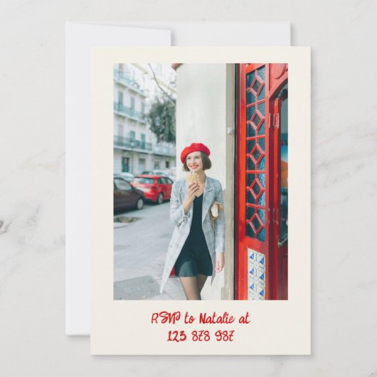 40e Hand Geschreven Getrokken Taart Eigenzinnige F Kaart (Achterkant)