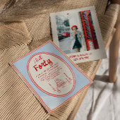 40e Hand Geschreven Getrokken Taart Eigenzinnige F Kaart