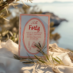 40e Hand Geschreven Getrokken Taart Eigenzinnige L Kaart