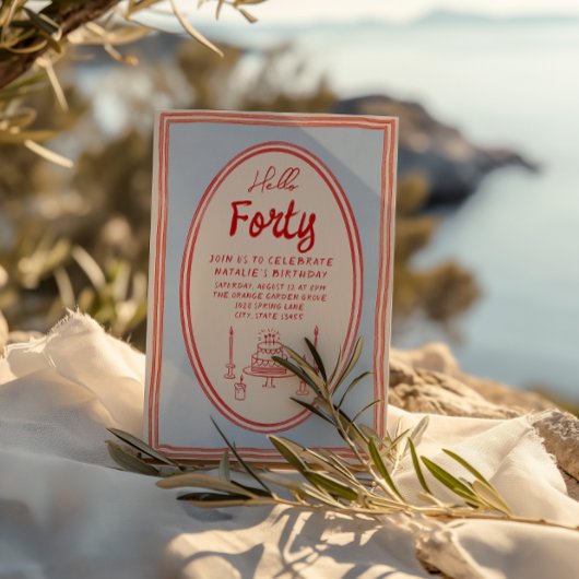 40e Hand Geschreven Getrokken Taart Eigenzinnige L Kaart