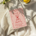 40e Hand getrokken boog Champagne Glas Verjaardag Kaart<br><div class="desc">Als u op zoek bent naar een elegante en gemakkelijk te bewerken unieke 40e veertigjarige uitnodiging, is deze perfect voor u. Zoals je ziet, is het voorzien van rode hand geschreven script met grillige naam en verjaardag formulering op retro roze achtergrond. Met kleurrijke rode hand getekend een boog martini glas...</div>