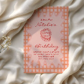 40e Hand getrokken Coquette Wavy Lijst Verjaardag Kaart