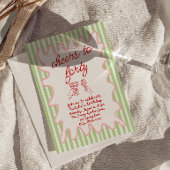 40e Hand Getrokken Kleurrijke Strepen Foto Verjaar Kaart