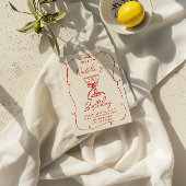 40e Hand Getrokken Rode Boog Champagne Glas Verjaa Kaart