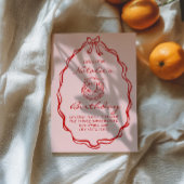 40e Hand getrokken taart Coquette 40e Lijst Verjaa Kaart