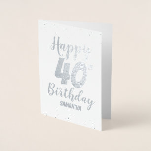 40e Happy Birthday Custom Foil-kaart Folie Kaarten
