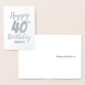 40e Happy Birthday Custom Foil-kaart Folie Kaarten (Display)