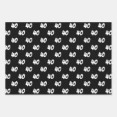 40e Happy Birthday Custom Name Wrapping Paper (Voorkant)