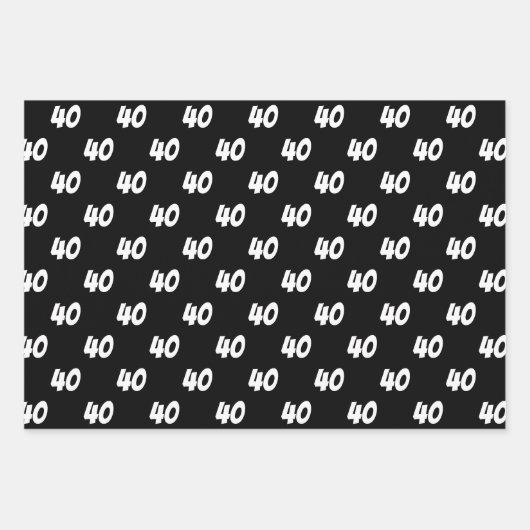 40e Happy Birthday Custom Name Wrapping Paper (Voorkant)