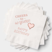40e Happy Birthday Hartnaam Elke Leeftijd Folie Servetten (Insitu (Gestapeld))