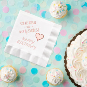 40e Happy Birthday Hartnaam Elke Leeftijd Folie Servetten