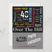 40e Happy Birthday in een graffiti-stijl Kaart (Voorkant)