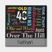 40e Happy Birthday in een graffiti-stijl Magneet (Voorkant)