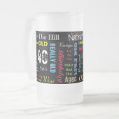 40e Happy Birthday in een graffiti-stijl Matglas Bierpul (Voorkant links)