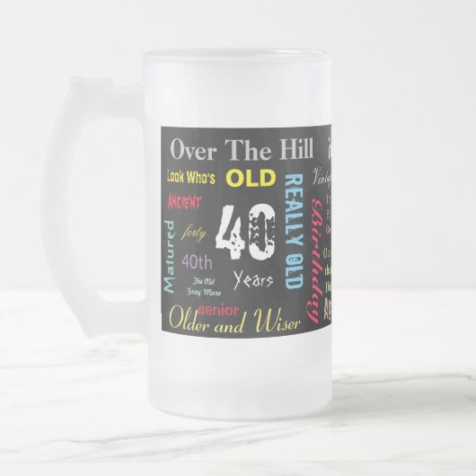 40e Happy Birthday in een graffiti-stijl Matglas Bierpul (Links)