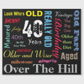 40e Happy Birthday in een groot graffiti-ontwerp Cadeaupapier (Vlak)