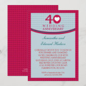 40e Hart Huwelijks Jubileum Uitnodiging (Voorkant / Achterkant)