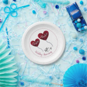 40e huwelijksdag rood hart papieren bordje (Feest)