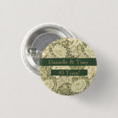 40e huwelijksjubileum bloemstuk  ronde button 3,2 cm (Voorkant /achterkant)
