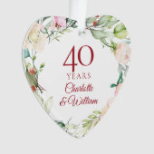 40e huwelijksjubileum rozen krans ornament (voorkant)