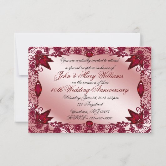 40e huwelijksjubileum RSVP Kaart (Achterkant)