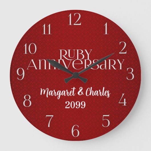 40e huwelijksjubileum Ruby Namen Jaar Grote Klok (Voorkant)