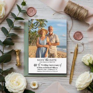 40e huwelijksjubileum Save the Date-foto Notitiekaartje