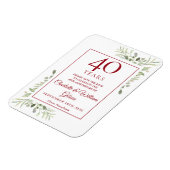 40e huwelijksjubileum Save the Date groen Magneet (Linkerzijde)