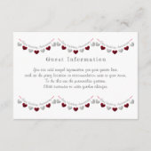 40e huwelijksjubileum slingers van robijn & zilver informatiekaartje (Achterkant)