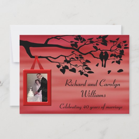 40e huwelijksjubileum vieren kaart (Voorkant)