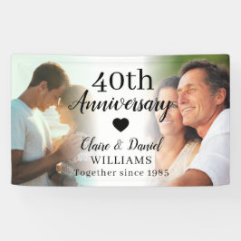 40e huwelijksverjaardag aangepaste 2 foto collage spandoek