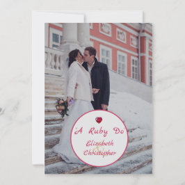 40e huwelijksverjaardag Elegante foto een robijn d Kaart