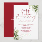 40e huwelijksverjaardag groen ruby script kaart (Voorkant / Achterkant)