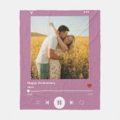 40e huwelijksverjaardag Lavendel Foto Lied Album Fleece Deken (Voorkant)