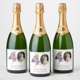 40e huwelijksverjaardag Robijn 2 foto Sparkling Wijnetiket
