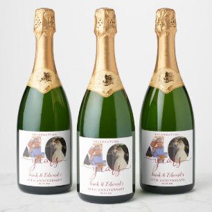 40e huwelijksverjaardag Robijn 2 foto Sparkling Wijnetiket