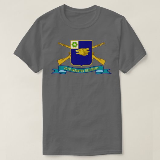 40e Infanterieregiment w BR Ribbon X T-shirt (Design voorkant)