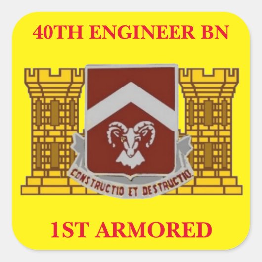 40E INGENIEURSBATALJON 1E PANTSERING STICKERS (Voorkant)