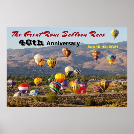 40e jaar Grote Reno Balloon Rising Balloons Poster (Voorkant)
