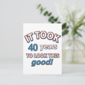 40e jaar oude design briefkaart (Staand voorkant)